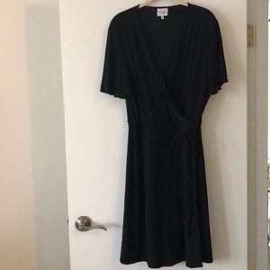 Ashley Graham Black Wrap Mini Dress